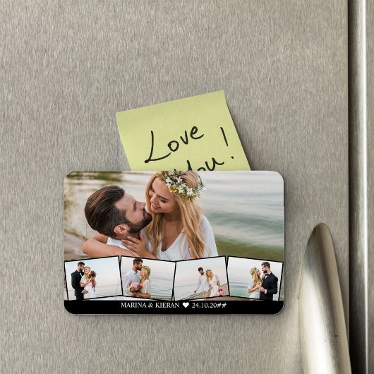 Hochzeitfoto Collage Zigzag Foto Strip Magnet