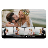 Hochzeitfoto Collage Zigzag Foto Strip Magnet (Horizontal)