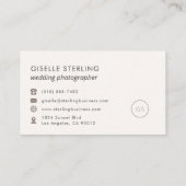 Hochzeitfotograf Blush Pink Minimalistisch Luxus Visitenkarte (Rückseite)