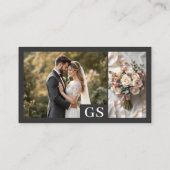 Hochzeitfotograf Elegantes Script Beruflich Visitenkarte (Rückseite)