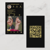 Hochzeitfotograf Instagram Foto Grid QR Code Visitenkarte (Vorne/Hinten)