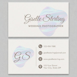 Hochzeitfotograf Iridescent Pearl Opal Visitenkarte