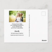 Hochzeitfotograf Kein Logo Foto Postkarte (Rückseite)