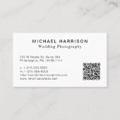 Hochzeitfotograf QR Code Foto Beruflich Visitenkarte (Rückseite)