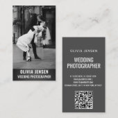 Hochzeitfotograf Vertikale QR Code Social Media Visitenkarte (Vorne/Hinten)