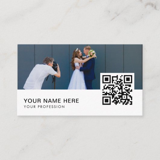 Hochzeitfotograf | Videographin | DJ QR Code Visitenkarte (Vorderseite)