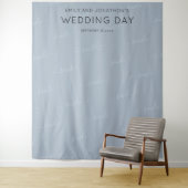 Hochzeitfotografie Hintergrund Typografie Dusty Bl Wandteppich (Beispiel)