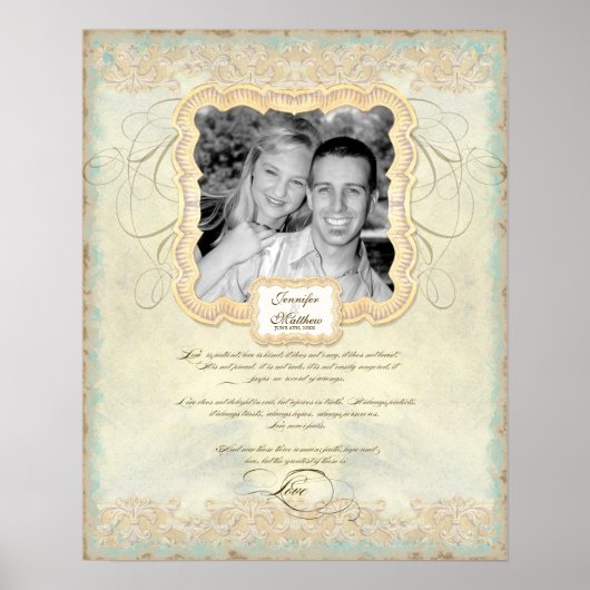 Hochzeitfotografie Liebe Barock Elegant Poster (Vorne)