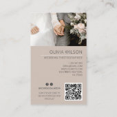 Hochzeitfotografie Volles Foto Modernes Visitenkarte (Rückseite)