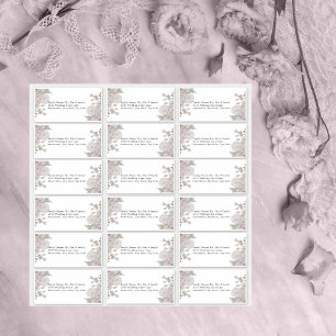 Hochzeitgastadresse Label Rosa Rosa Grau floral