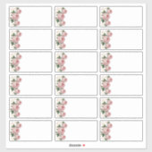 Hochzeitgastadresse Name Labels Pink Floral hinzuf (Blatt)