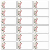 Hochzeitgastadresse Name Labels Pink Floral hinzuf (Vorderseite)