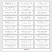 Hochzeitgästen moderne einfache Schwarz-Weiß-Namen Aufkleber (Blatt)