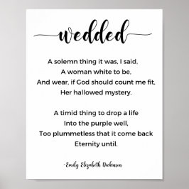 Hochzeitgedicht von Emily Elizabeth Dickinson Post Poster