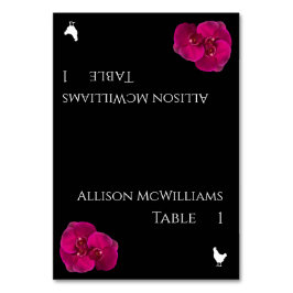 Hochzeitgeflügel-Symbol-Schwarz-Fuchsia und Weiß- Tischnummer