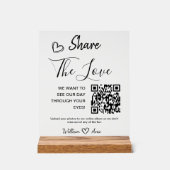 Hochzeitgemeinsamen Einsatz der Liebe QR Code Tabl Acrylschild (Vorderseite)