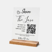 Hochzeitgemeinsamen Einsatz der Liebe QR Code Tabl Acrylschild (Winkel)