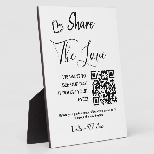 Hochzeitgemeinsamen Einsatz der Liebe QR Code Tabl Fotoplatte (Seite)