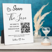 Hochzeitgemeinsamen Einsatz der Liebe QR Code Tabl Fotoplatte (Seite)