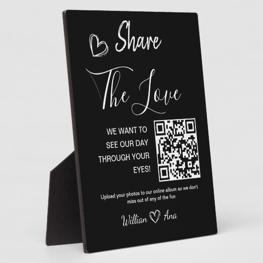 Hochzeitgemeinsamen Einsatz der Liebe QR Code Tabl Fotoplatte (Seite)