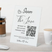 Hochzeitgemeinsamen Einsatz der Liebe QR Code Tabl Sockelschild (In SItu)