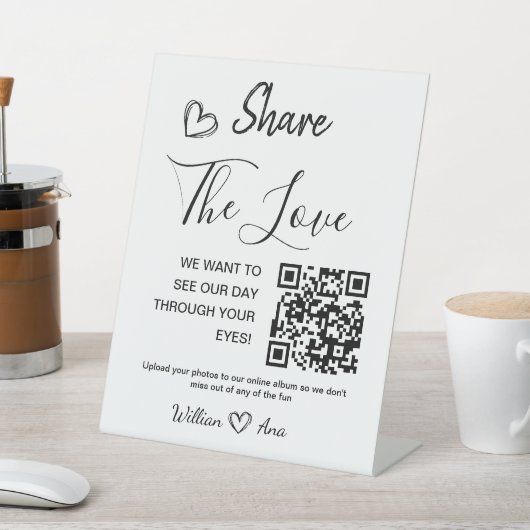 Hochzeitgemeinsamen Einsatz der Liebe QR Code Tabl Sockelschild (In SItu)