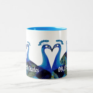 Hochzeitgeschenke Vintage Pfauen Küssen Zweifarbige Tasse