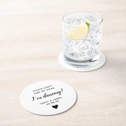 Hochzeitglas Topper Script Liebe Herz Runder Pappuntersetzer (Vor Ort)