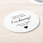 Hochzeitglas Topper Script Liebe Herz Runder Pappuntersetzer (Angewinkelt)