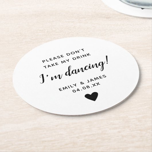 Hochzeitglas Topper Script Liebe Herz Runder Pappuntersetzer (Angewinkelt)