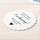 Hochzeitglass Topper Script Liebe Herz-Scallop Untersetzer (angewinkelt)