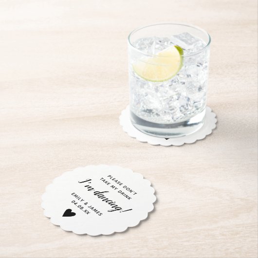 Hochzeitglass Topper Script Liebe Herz-Scallop Untersetzer (Vor Ort)