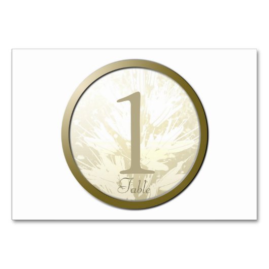 HochzeitGold-Blume Personalisierte Tischtafel Tischnummer (Rückseite)
