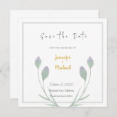 HochzeitGold-Farbkalligraphie-Skript Save the Date (Vorne/Hinten)