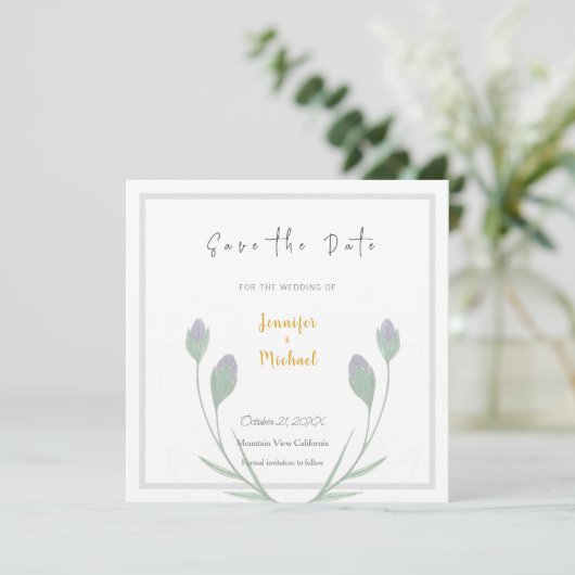 HochzeitGold-Farbkalligraphie-Skript Save the Date (Stehend Vorderseite)