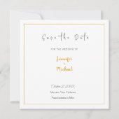 HochzeitGold-Farbkalligraphie-Skript Save the Date Einladung (Vorderseite)