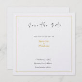 HochzeitGold-Farbkalligraphie-Skript Save the Date Einladung (Vorne/Hinten)