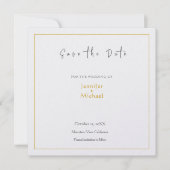 HochzeitGold-Farbkalligraphie-Skript Save the Date Einladung (Vorderseite)