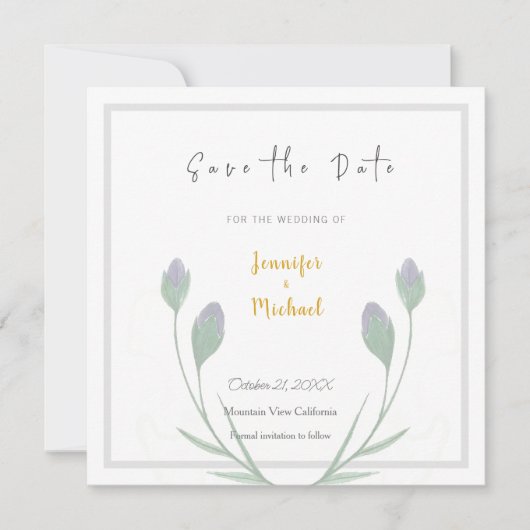 HochzeitGold-Farbkalligraphie-Skript Save the Date Einladung (Vorderseite)