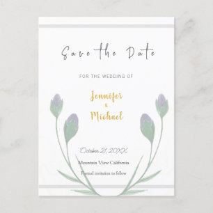 HochzeitGold-Farbkalligraphie-Skript Save the Date Postkarte
