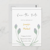 HochzeitGold-Farbkalligraphie-Skript Save the Date Postkarte (Vorne/Hinten)