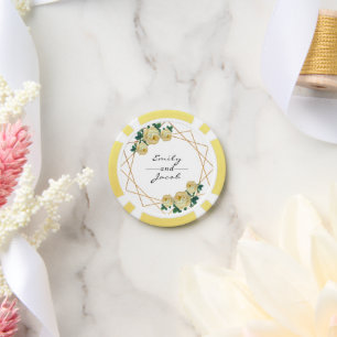 HochzeitGold Glitzer Geo Gelbe Blumenbezeichnungen Pokerchips