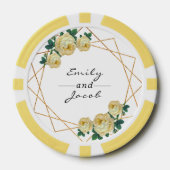 HochzeitGold Glitzer Geo Gelbe Blumenbezeichnungen Pokerchips (Vorderseite)