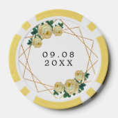 HochzeitGold Glitzer Geo Gelbe Blumenbezeichnungen Pokerchips (Rückseite)