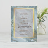 Hochzeitgold Minimalistisch Einladung (Stehend Vorderseite)