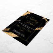 Hochzeitgold mit modernem QR-Code Folieneinladung (Gedreht)