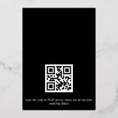 Hochzeitgold mit modernem QR-Code Folieneinladung (Rückseite)