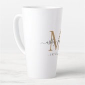 HochzeitGold Monogram Names Year Est Milchtasse (Linke Ecke)