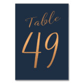 Hochzeitgold-Rose Kupfer-Glitzer Tischnummer (Rückseite)