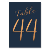 Hochzeitgold-Rose Kupfer-Glitzer Tischnummer (Rückseite)